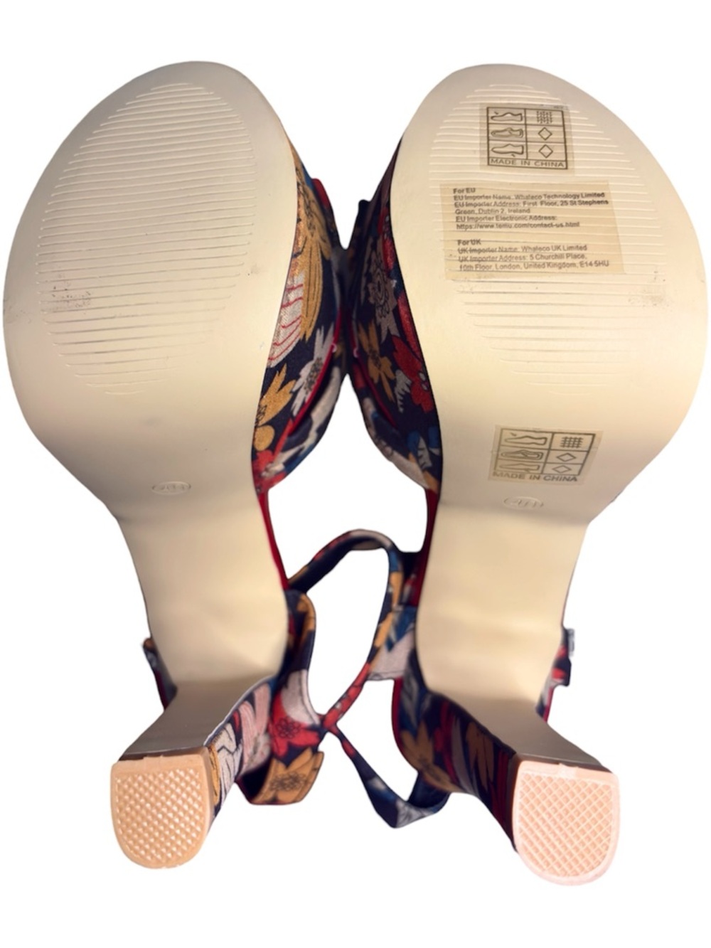 Boutique Floral Platform Ankle-Strap Heels - Red Multi Size 10/40 - Picture 5 of 9